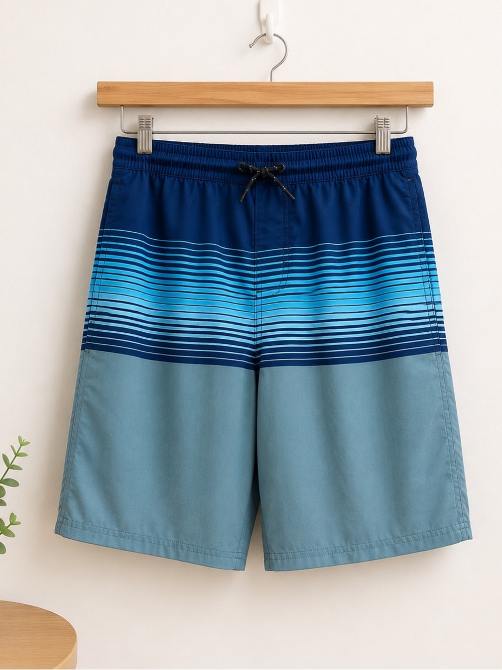 WEEKEND ACADEMY Boys XL 14/16 Striped Swim Trunks Shorts Quick Dry UPF 50